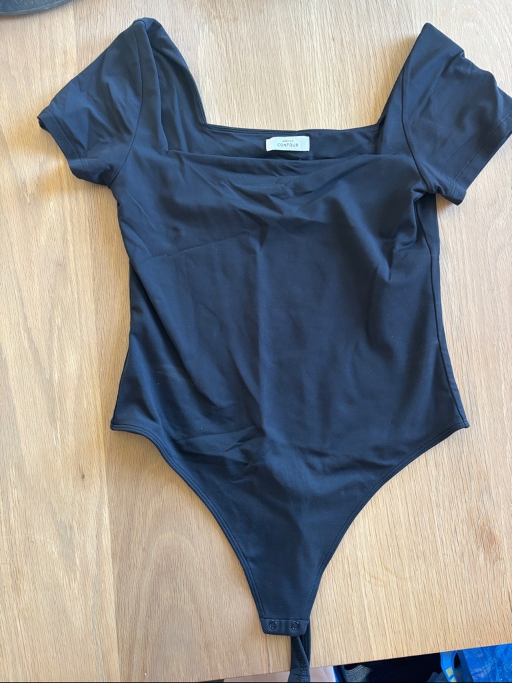 Babaton Black Square-Neck One-Piece Bodysuit